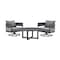 Armen Living Argiope 3 Piece Patio Outdoor Swivel Seating Set in Dark Gray Aluminum with Gray Cushions 840254332638 - alternate 1